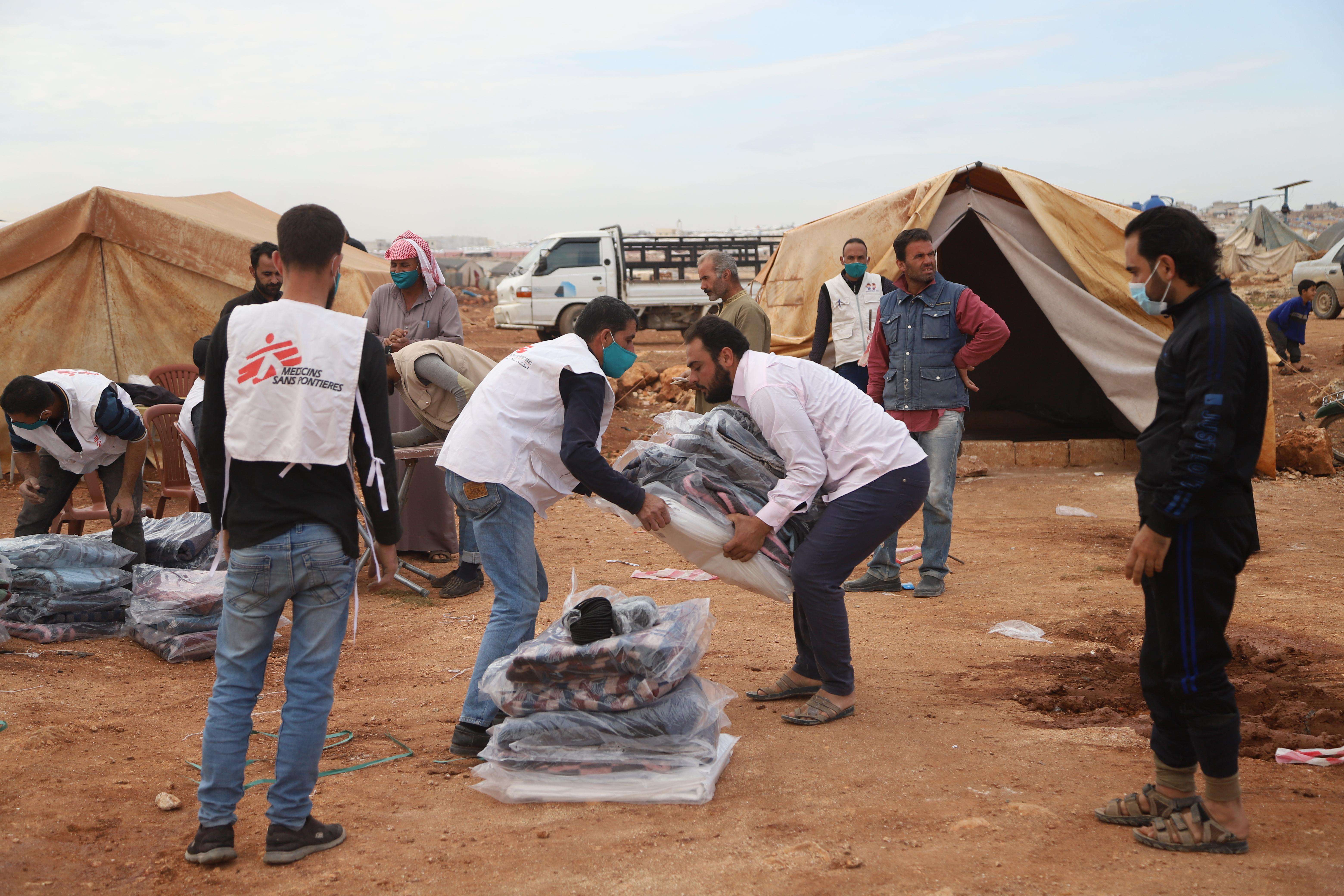 MSF teams distribute winter kits to displaced people in northwestern Syria 