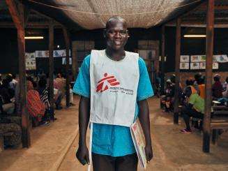 A health promoter working in MSF's project based in Doro refugee camp, Maban County, South Sudan.