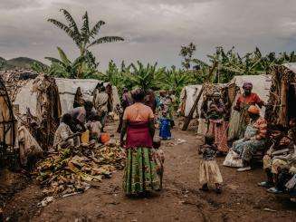 View of Bugeri site for displaced people in the Minova health zone, South Kivu province, in eastern DRC.