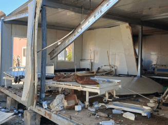 Destruction at the Saudi Hospital in El Fasher, Sudan.