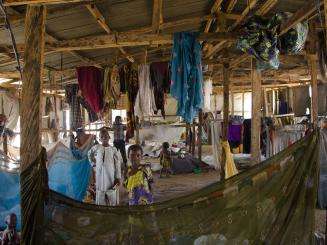 Inside a shelter for internally displaced people in Bama.