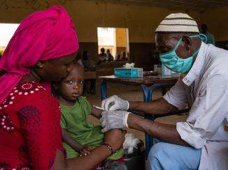 A measles vaccination campaign in Timbuktu, Mali in 2020