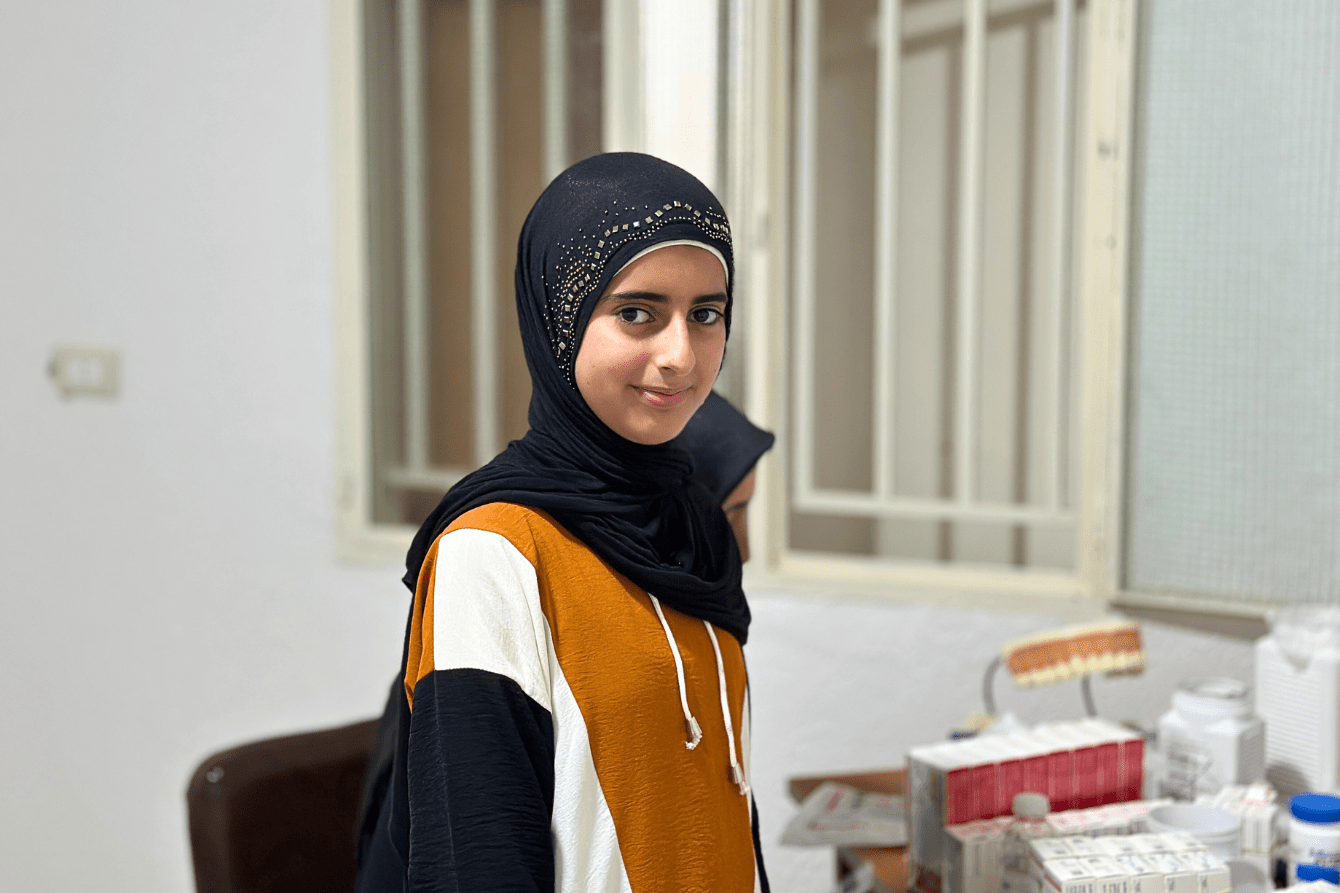 A young girl from Aita Al Shaab who was displaced from South Lebanon and now lives in Tayr Felsay.