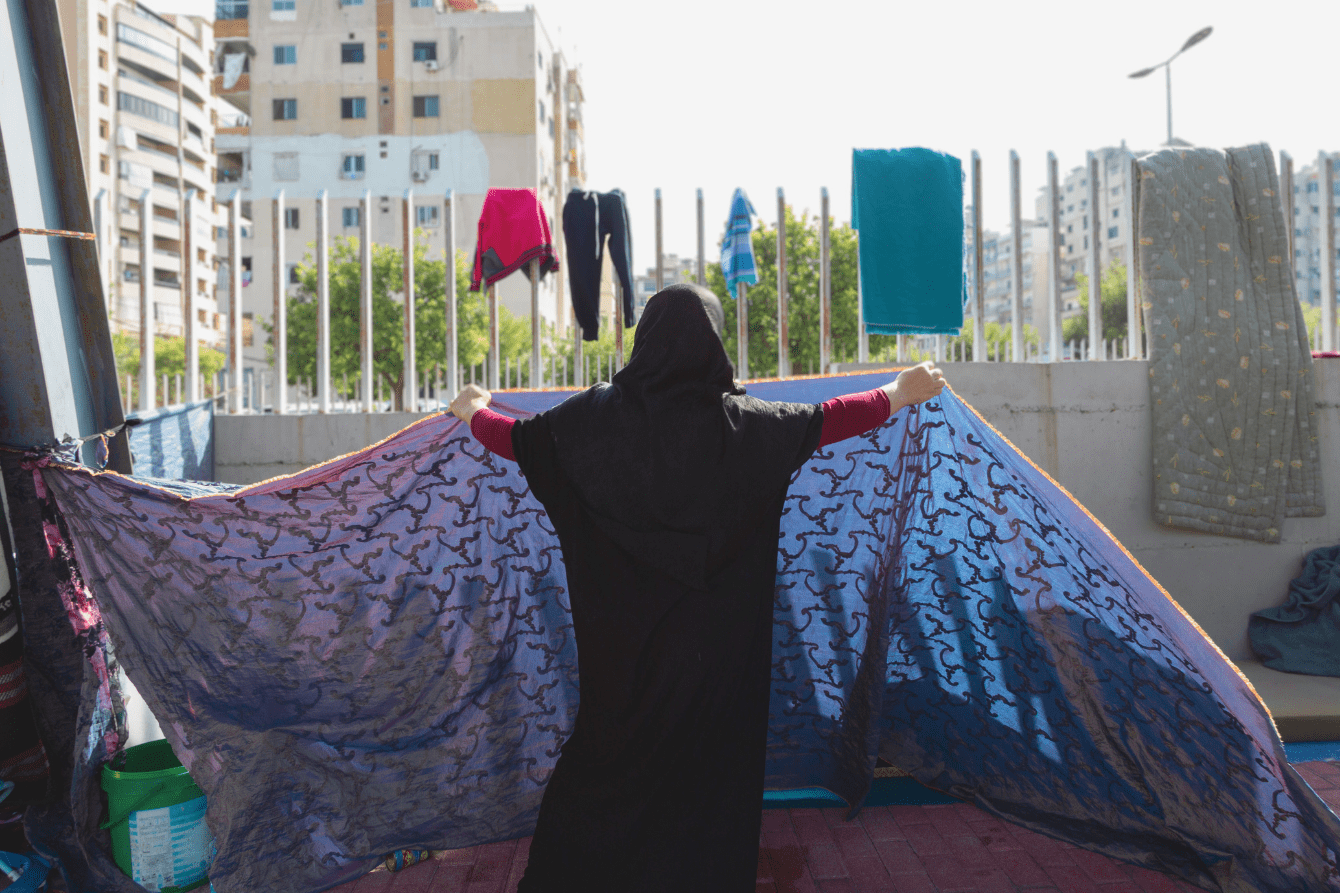 Um Mohammad, a Syrian refugee displaced in Saida, Lebanon.