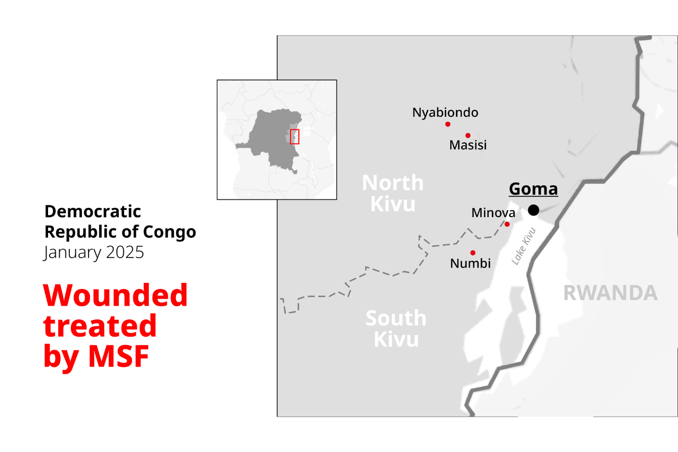 Map of MSF response in DRC.