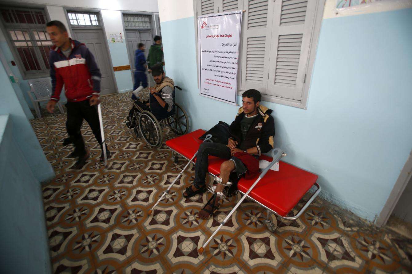 Murad waits for an appointment at an MSF clinic in Gaza City.