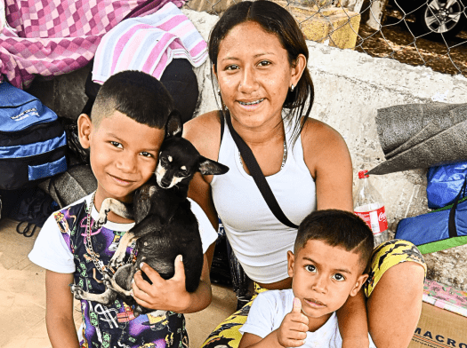 A family of migrants in Guatemala.