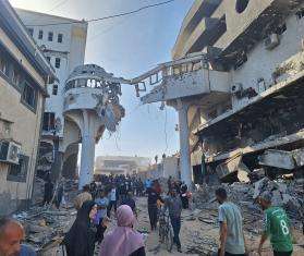 Destruction at Al-Shifa, Gaza’s largest hospital, which is now out of service. 