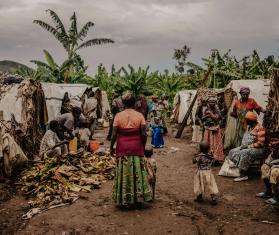 View of Bugeri site for displaced people in the Minova health zone, South Kivu province, in eastern DRC.