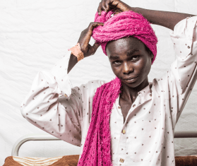 Portrait of Walid Abdul Khalil, 21 years old, in MSF surgical unit. He grew up as a refugee in camps in eastern Chad.